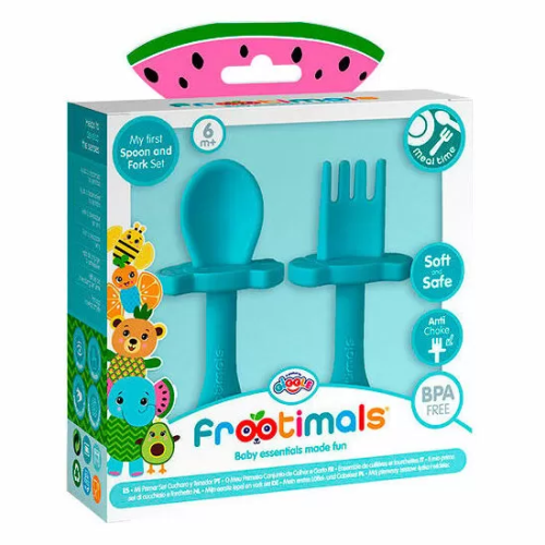 SET PRIMERA CUCHARA Y TENEDOR MELANY MELEPHANT FROOTIMALS