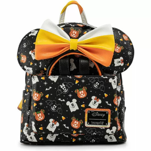 SET MOCHILA + DIADEMA OREJAS SPOOKY HALLOWEEN MICKEY AND MINNIE DISNEY LOUNGEFLY 27CM