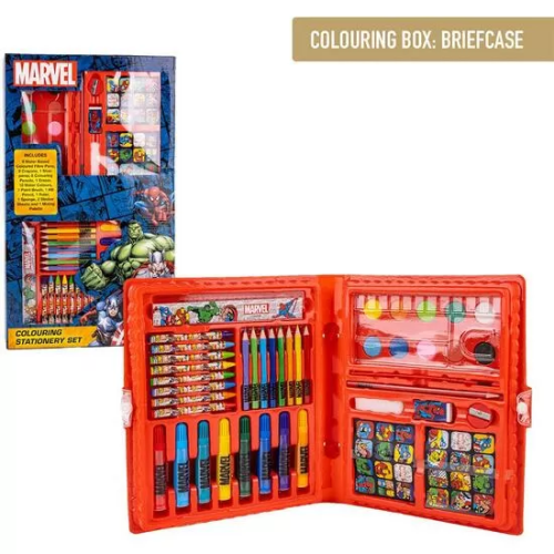 SET PAPELERÍA COLOREABLE CAJA MARVEL