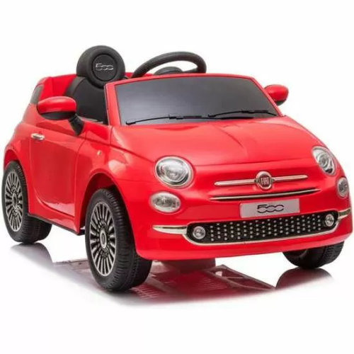 RUNRUNTOYS COCHE FIAT 500 ROJO BATERIA 12V 113X67.5X53CM