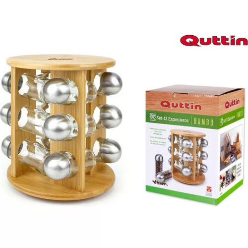 SET 12 ESPECIEROS SOPORTE BAMBU QUTTIN