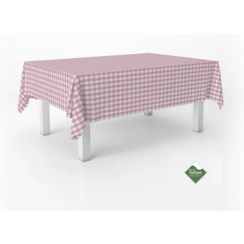 MANTEL TEFLONADO CONFECCIONADO VICHY ROSA 100X140 CM