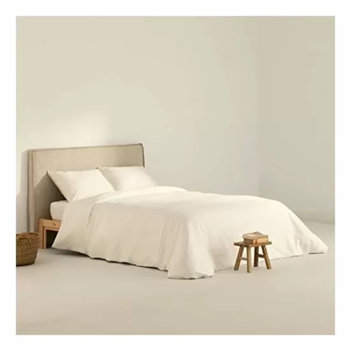 FUNDA NÓRDICA SATÉN 300 HILOS NATURAL PARA CAMA DE 90 ( 155X220 CM.)