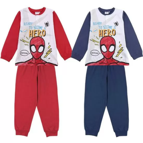 PIJAMA LARGO SINGLE JERSEY ALGODÓN SPIDERMAN ROJO