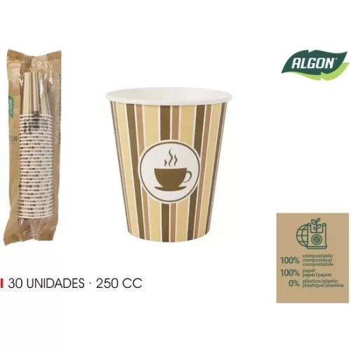 SET-30 VASO CARTON CAFE 250CC ALGON