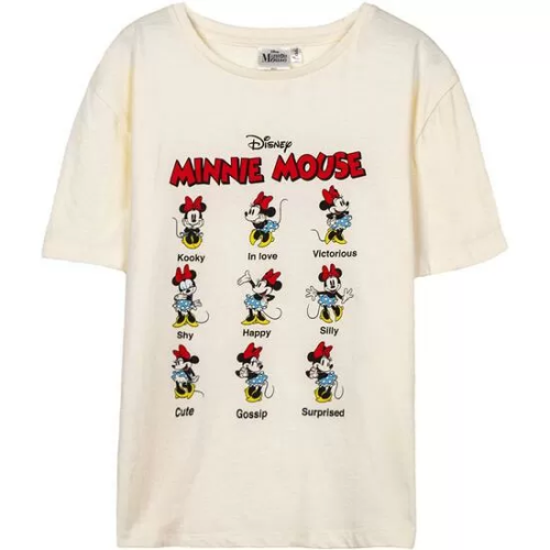 CAMISETA CORTA SINGLE JERSEY MINNIE BEIGE