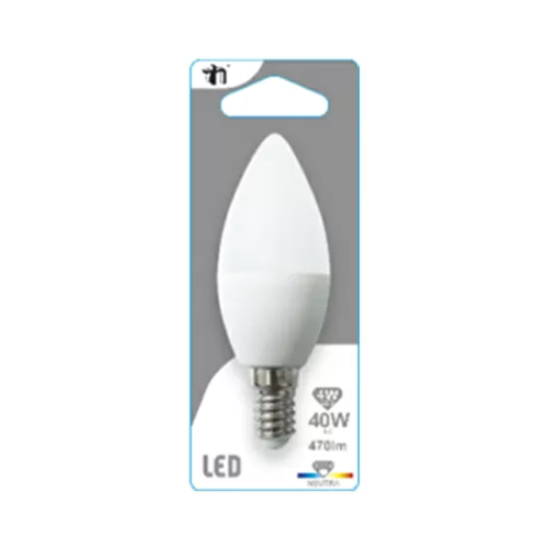 BOMBILLA LED VELA C37 E14 6W (=40W) 470LM 4000K 15000H BL.1