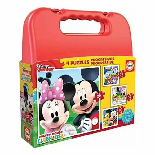 MALETIN CON 4 PUZZLES MICKEY MOUSE 