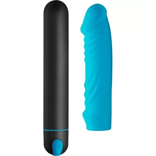 BALA XL CON FUNDA DE SILICONA FORMA PENE - AZUL