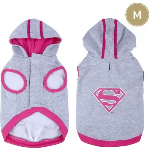 SUDADERA PARA PERRO M COTTON BRUSHED SUPERMAN GREY