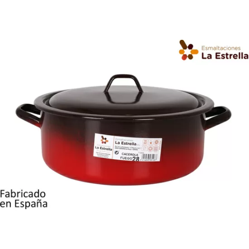 CACEROLA ESMALTADA C/TAPA 28CM - 6,3L FUEGO