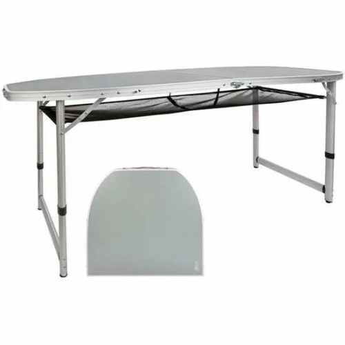 MESA DE CAMPING PLEGABLE ALUMINIO + MADERA 149X80X59/66/71.5CM