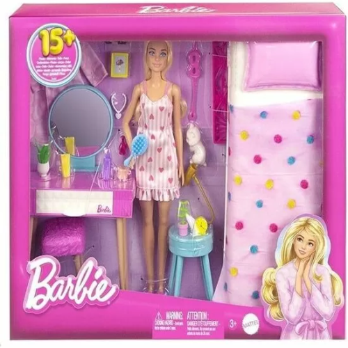 MUÑECA + DORMITORIO BARBIE