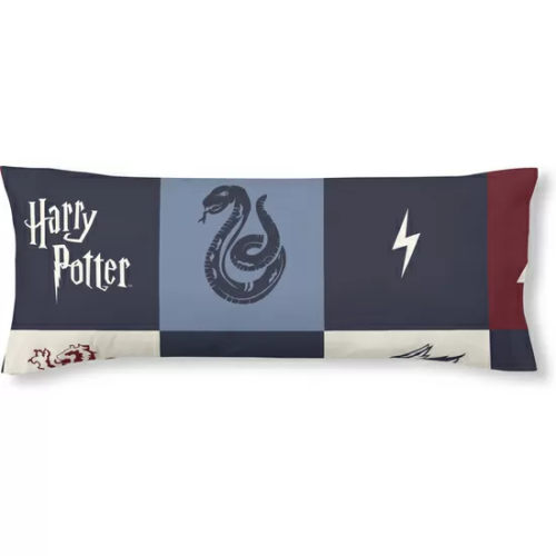 FUNDA DE ALMOHADA 100% ALGODÓN MODELO HOGWARTS CUADROS AZUL DE 80X80 CM.