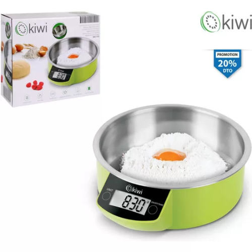 BASCULA COCINA DIGITAL 5KG BOL INOX