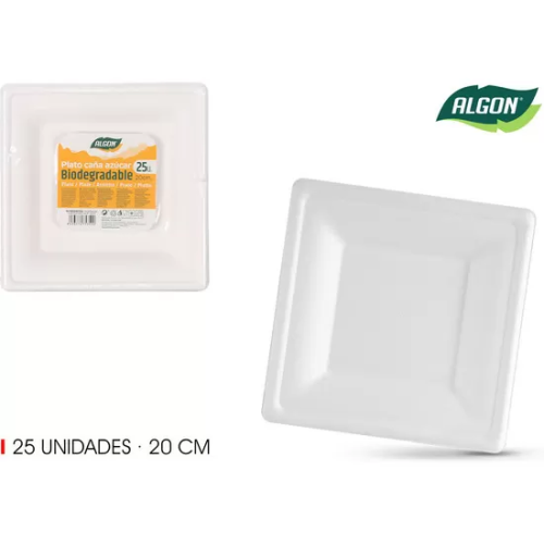 SET-25 PLATO BIO. CUAD. 20CM CAÑA ALGON