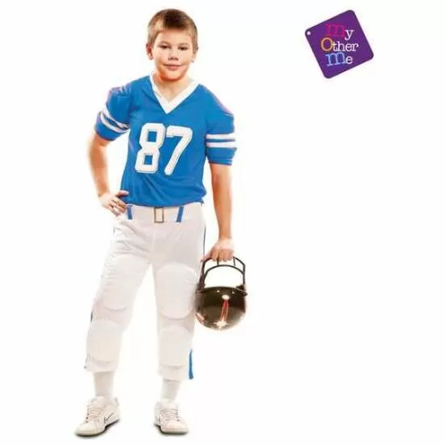 DISFRAZ JUGADOR RUGBY AZUL TALLA 7-9 AÑOS