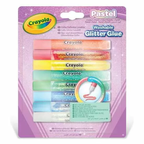 PEGAMENTOS DE PURPURINA LAVABLES COLORES PASTEL CON EFECTO BRILLANTE 8 UNDS 15,6X1,5X21,3 CM