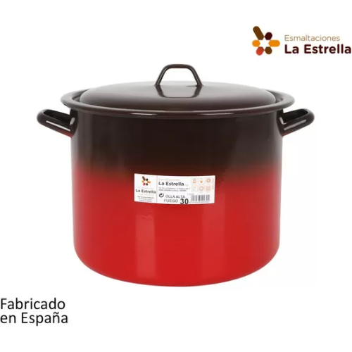 OLLA ALTA C/TAPA 30CM - 16L FUEGO