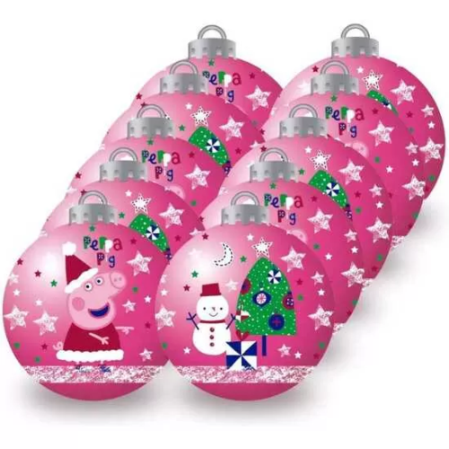 BOLAS NAVIDAD 6CM PACK 10 PEPPA PIG 