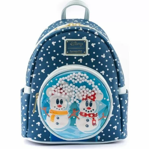 MOCHILA MICKEY MINNIE SNOWMAN DISNEY LOUNGEFLY 26CM