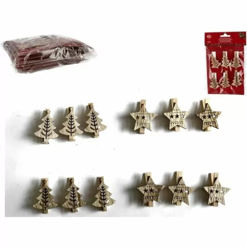 PINZA NATURE NAVIDAD X6 NATURE 4CM