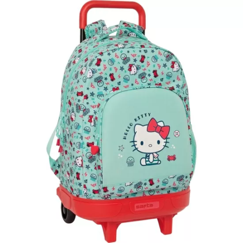 MOCHILA GDE. C/RUEDAS COMPACT EXTRAIBLE HELLO KITTY 