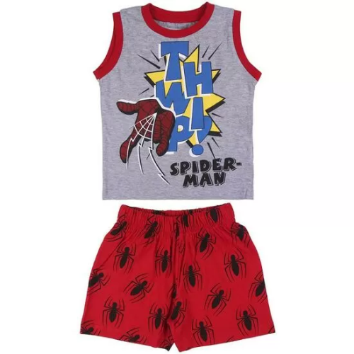 PIJAMA CORTO TIRANTES SINGLE JERSEY SPIDERMAN GRIS