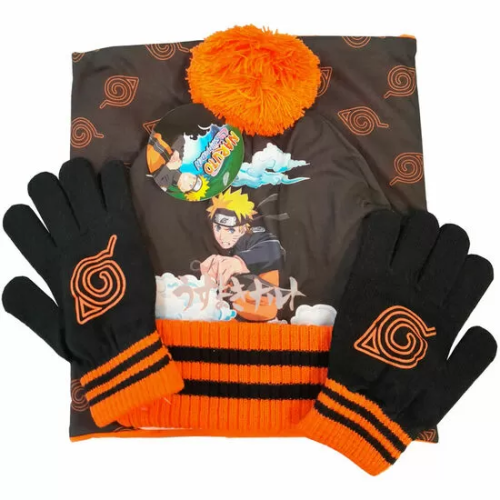 SET GORRO BRAGA CUELLO Y GUANTES NARUTO