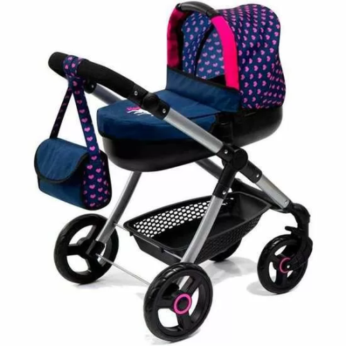 COCHE MUÑECAS STULE PRAM AZUL MARINO 86X79X42 CM