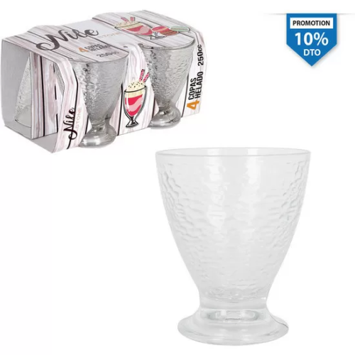 SET 4 COPAS HELADO 250CC NILE STONE