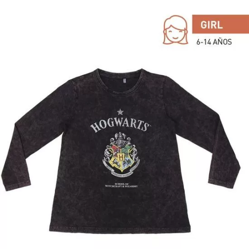 CAMISETA LARGA SINGLE JERSEY HARRY POTTER DARK GRAY