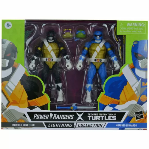 BLISTER FIGURAS DONATELLO + LEONARDO POWER TORTUGAS NINJA RANGERS 15CM