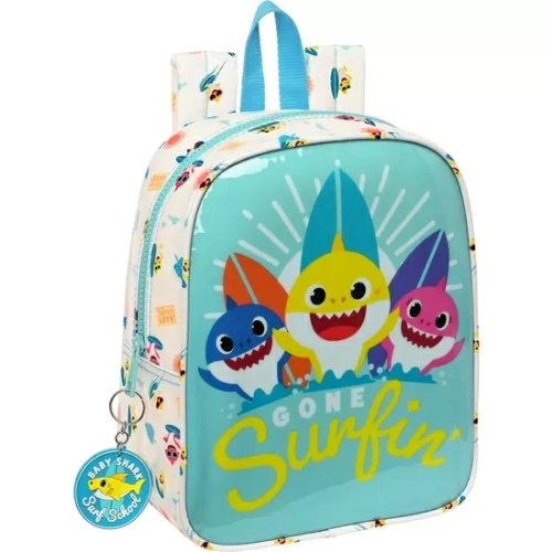 MOCHILA GUARDERIA ADAPT.CARRO C/BOLSILLO BABY SHARK 