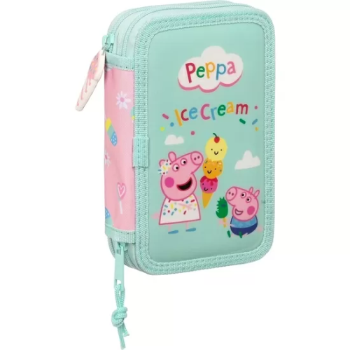 PLUMIER DOBLE PQÑO 28 PCS PEPPA PIG 