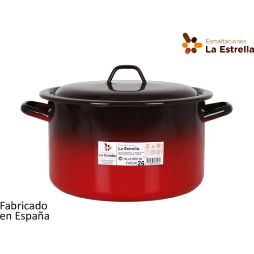 OLLA RECTA C/TAPA 26CM - 7,7L FUEGO