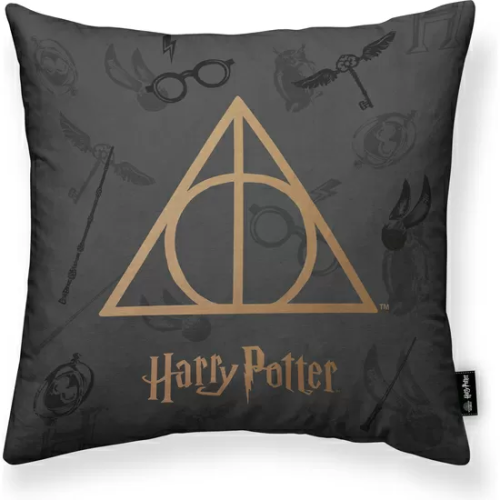 FUNDA DE COJÍN 100% ALGODÓN 45X45CM MODELO DEATHLY HALLOWS A