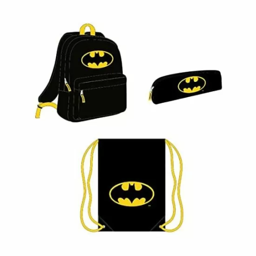 PACK PAPELERIA 3 PIEZAS BATMAN: MOCHILA, ESTUCHE Y SAQUITO