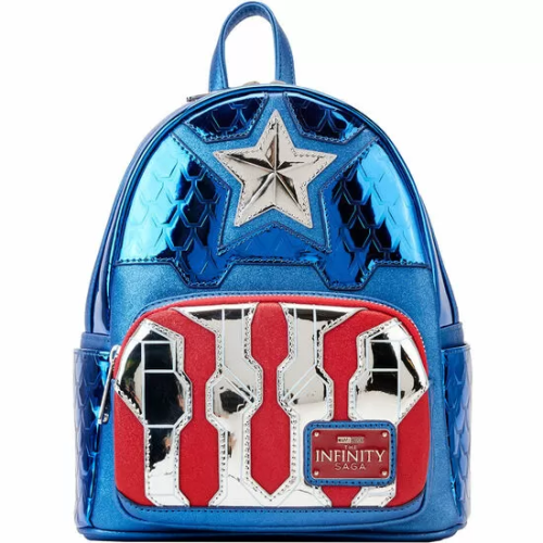 MOCHILA METALLIC CAPITAN AMERICA MARVEL LOUNGEFLY 26CM