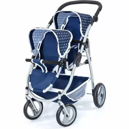 COCHE DE MUÑECAS GEMELOS TWIN TANDEM (BLUE) 73X63X46 CM