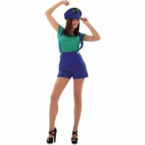 DISFRAZ ADULTO SUPER GREEN LADY ML (SOMBRERO, CAMISETA Y PANTALÓN CON TIRANTES)