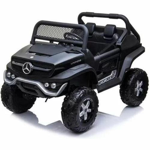 COCHE MERCEDES UNIMOG BLACK BATERIA 12V 128X86X84CM RUNRUNTOYS