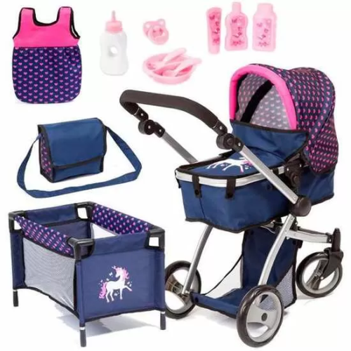 SET CARRITO COCHE DE MUÑECAS MEGA COMBI 69.98X54.99X34.98 CM