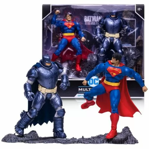 FIGURAS SUPERMAN + ARMORED BATMAN MULTIVERSE DC COMICS 18CM