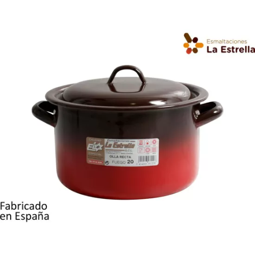 OLLA RECTA C/TAPA 20CM - 3,5L FUEGO