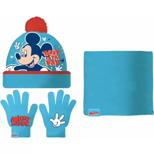 SET GORRO/BUFF/GUANTES BEBÉ 44/46 MICKEY MOUSE 