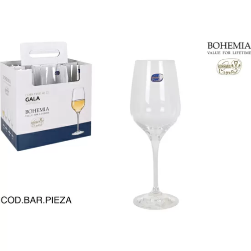 COPA VINO 40CL CRISTAL BOHEMIA GALA