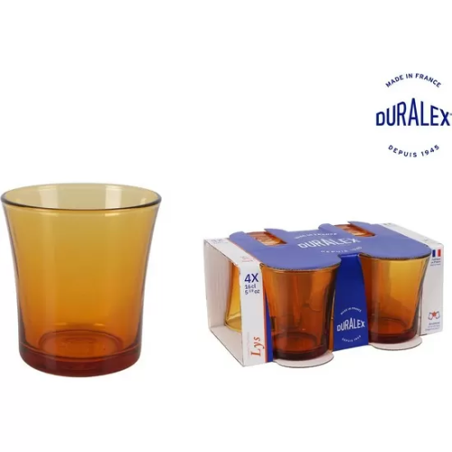 SET 4 VASOS 16CL AMBAR LYS