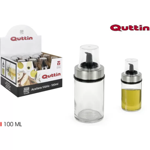 ACEITERA VIDRIO 100ML CON TAPON QUTTIN