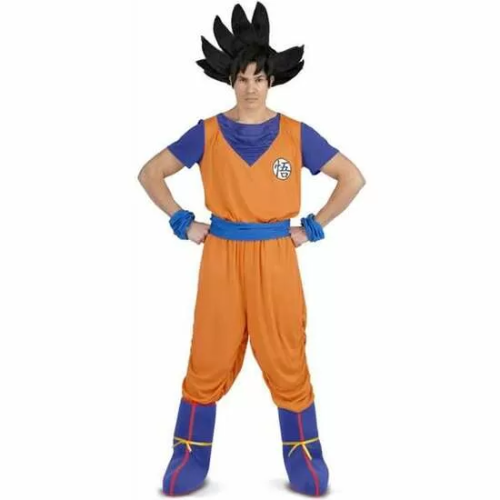 DISFRAZ GOKU L (CAMISETA, FAJÍN, PANTALÓN, CUBREBOTAS, Y BRAZALETES )